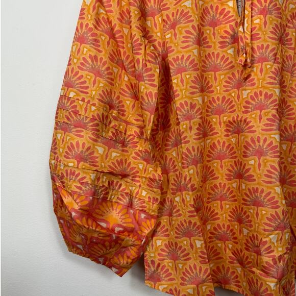 NIC+ZOE Swan Rays Top in Orange Multi - Picture 6 of 11